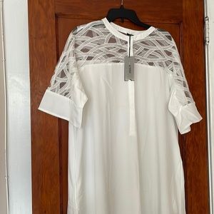 Beautiful long white dress shirt